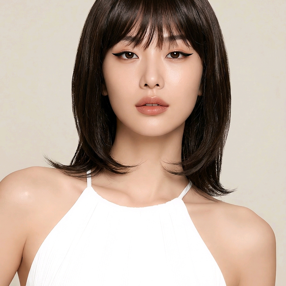 Source Unknown Elegant Dark Brown Wig